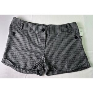 Rue21 Houndstooth Shorts‎ Women's 13/14 Black Gray Career Casual New